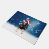 Schattigee Rottweiler Dog Christmas Santa Hat Snee Deurmat (Schuin)
