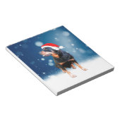 Schattigee Rottweiler Dog Christmas Santa Hat Snee Notitieblok (Schuin)