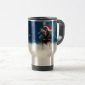 Schattigee Rottweiler Dog Christmas Santa Hat Snee Reisbeker (Voorkant rechts)