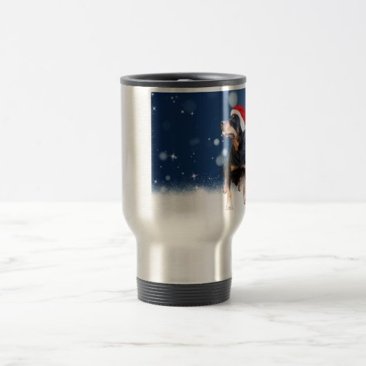 Schattigee Rottweiler Dog Christmas Santa Hat Snee Reisbeker (Center)