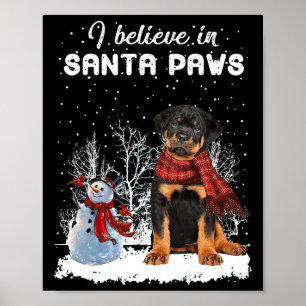 Schattigee Rottweiler Dog Christmas Snowman Christ Poster
