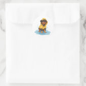 Schattigee Rottweiler Dog Dragen Regenjas Ronde Sticker (Tas)