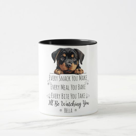 Schattigee Rottweiler Dog Funny Custom Mok (Midden)