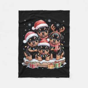 Schattigee Rottweiler Kerst Puppies Hondenliefhebb Fleece Deken