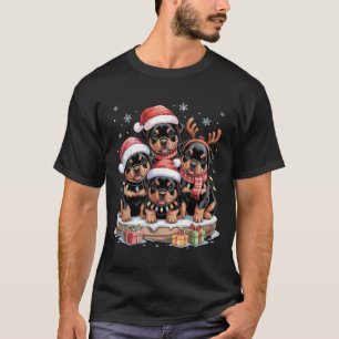 Schattigee Rottweiler Kerst Puppies Hondenliefhebb T-shirt