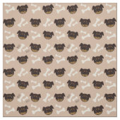 Schattigee Rottweiler Puppy & Botten Pattern Stof (Swatch)