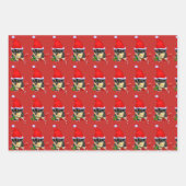 Schattigee Rottweiler Puppy Santa Christmas Inpakpapier Vel (Voorkant)