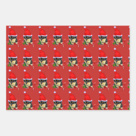 Schattigee Rottweiler Puppy Santa Christmas Inpakpapier Vel