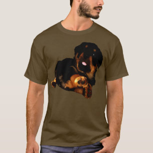 Schattigee Rottweiler Puppy Vector Uitgesneden T-shirt