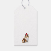 Schattigee Rough Collie Dog Kerstmis Cadeaulabel (Achterkant)