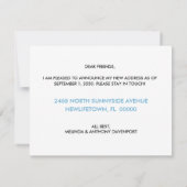 Schattigee Row Boat Flat Ik ben verhuisd Aankondig Aankondiging (Achterkant)