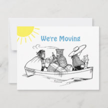 Schattigee Row Boat Flat We're Moving Aankondiging