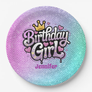 Schattigee Royal Birthday Girl Party Papieren Bord