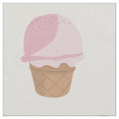 Schattigee Roze Aardbei Ice Cream Cone Pattern Sto Stof (Close Up)