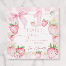 Schattigee Roze Aardbeien Berry Eerste 1e Verjaard Bedankjes Labels