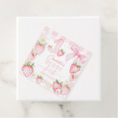 Schattigee Roze Aardbeien Berry Eerste 1e Verjaard Bedankjes Labels (In situ)