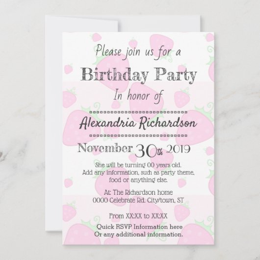 Schattigee roze aardbeienpanda kaart (Voorkant)