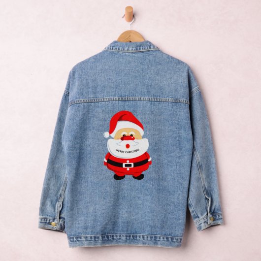 Schattigee roze Afro-Amerikaanse Kerstman Kerstmis Denim Jacket (Hangar)