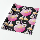 Schattigee roze alien met grote ogen cadeaupapier (Uitgerold)