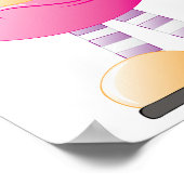 Schattigee roze alien met grote ogen poster (Hoek)