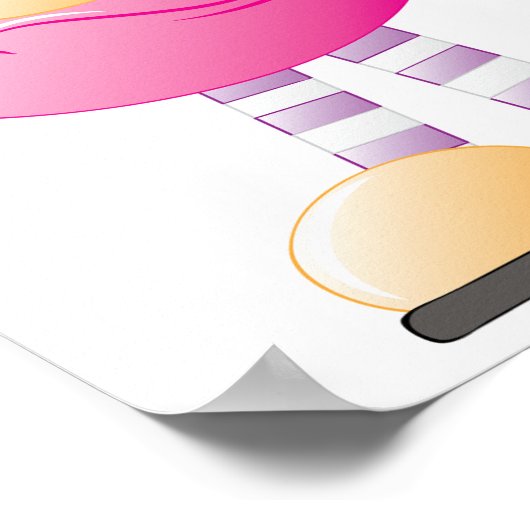 Schattigee roze alien met grote ogen poster (Hoek)