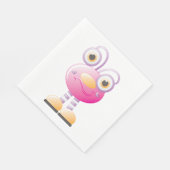 Schattigee roze alien met grote ogen servet (Hoek)