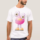 Schattigee roze alien met grote ogen t-shirt (Voorkant)