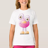 Schattigee roze alien met grote ogen t-shirt (Voorkant)