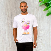 Schattigee roze alien met grote ogen t-shirt