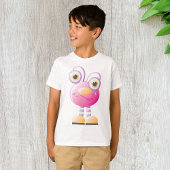 Schattigee roze alien met grote ogen t-shirt