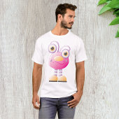 Schattigee roze alien met grote ogen t-shirt