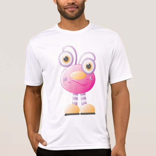 Schattigee roze alien met grote ogen t-shirt (Voorkant)