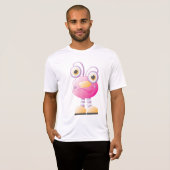 Schattigee roze alien met grote ogen t-shirt (Voorkant volledig)