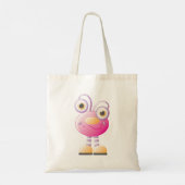 Schattigee roze alien met grote ogen tote bag (Achterkant)