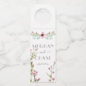 Schattigee Roze Anemoon Bloemen en Eucalyptus Flessenhanger (Voorkant)