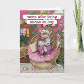 Schattigee Roze Armadillo Moederschap Meme Moederd Kaart (Voorkant)
