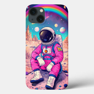 Schattigee roze astronaut Rainbow Galaxy Case-Mate iPhone Case