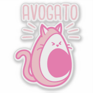 Schattigee Roze Avocado Cat Sticker