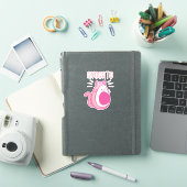 Schattigee Roze Avocado Cat Sticker (iPad Cover)