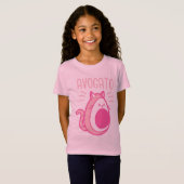Schattigee Roze Avocado Cat T-shirt (Voorkant volledig)
