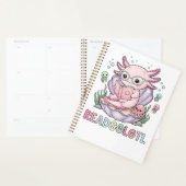 Schattigee roze axolotl-aflezing planner (Display)