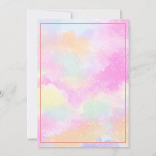 Schattigee roze axolotl regenboog meisje onder wat kaart (Achterkant)