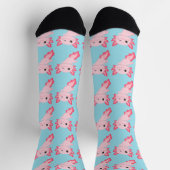 Schattigee roze Baby Axolotl Pattern Crew Sokken (Top)