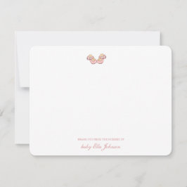 Schattigee Roze Baby bootie meisje Bedankkaart