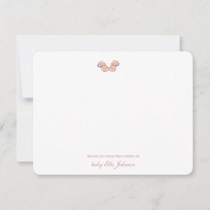 Schattigee Roze Baby bootie meisje Bedankkaart