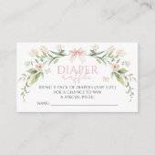 Schattigee Roze Baby in Bloom Baby shower Luier Ra Informatiekaartje (Voorkant)