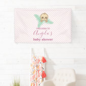 Schattigee Roze Baby Luiaard Het is een Meisje Bab Spandoek (Insitu)