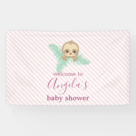 Schattigee Roze Baby Luiaard Het is een Meisje Bab Spandoek