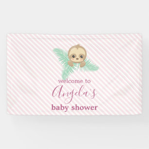 Schattigee Roze Baby Luiaard Het is een Meisje Bab Spandoek