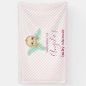 Schattigee Roze Baby Luiaard Het is een Meisje Bab Spandoek (Verticaal)